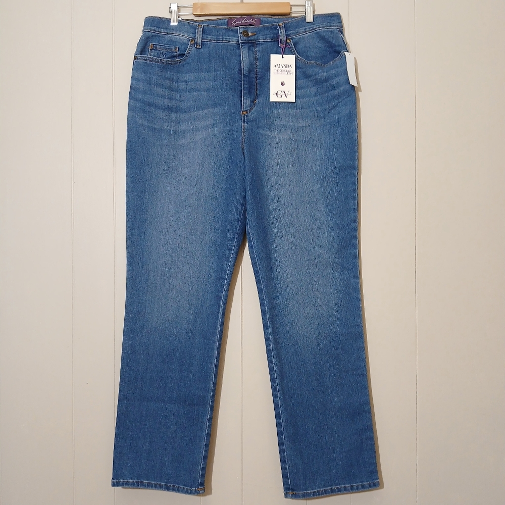 Gloria Vanderbilt Jean Amanda Blue Classic Rise Tapered Leg Magical Stretch NWT